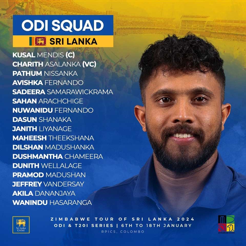 Cricket Squad SLvsZim